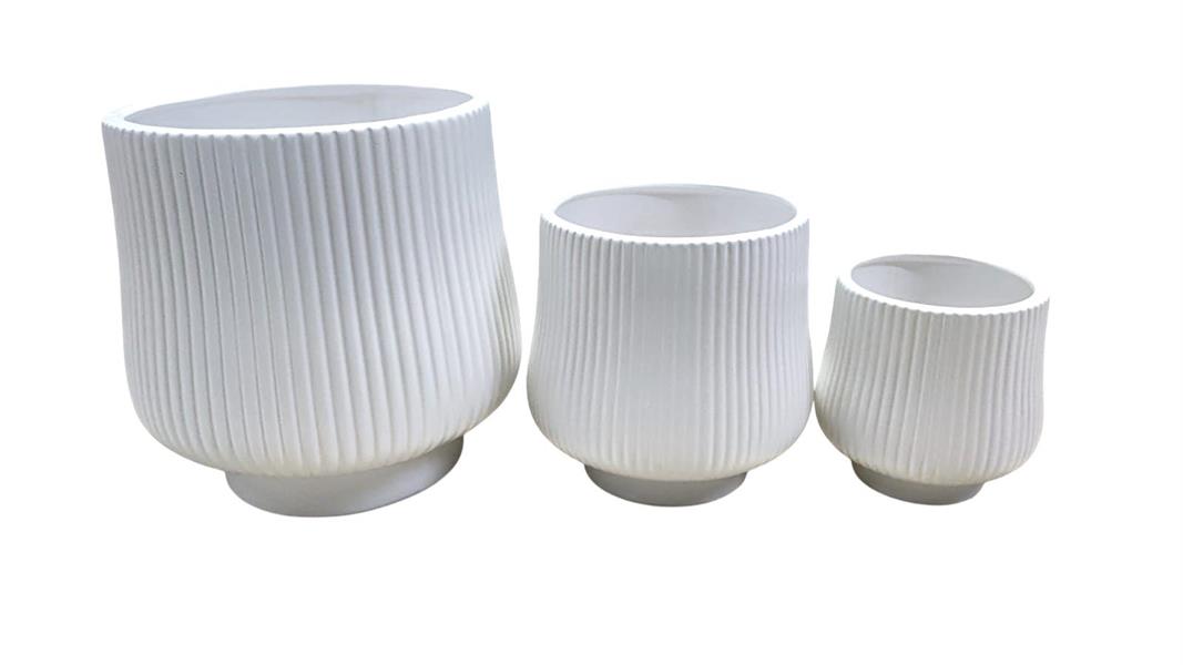 S/3 VASO IPERBOLE CARAMICA D10H13-D15H17-D20H23CM C43 *1/4*