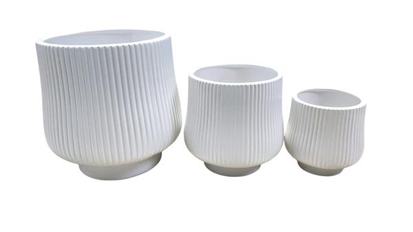 S/3 VASO IPERBOLE CARAMICA D10H13-D15H17-D20H23CM C43 *1/4*