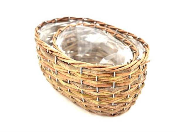 S/2 WILLOW OVAL BASKET 36x23xh17-29x18xh15cm