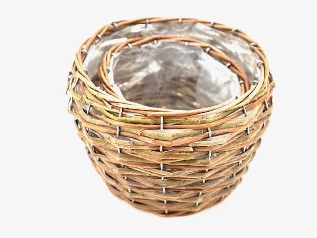 S/2 WILLOW ROUND BASKET 28xh22-22xh19cm