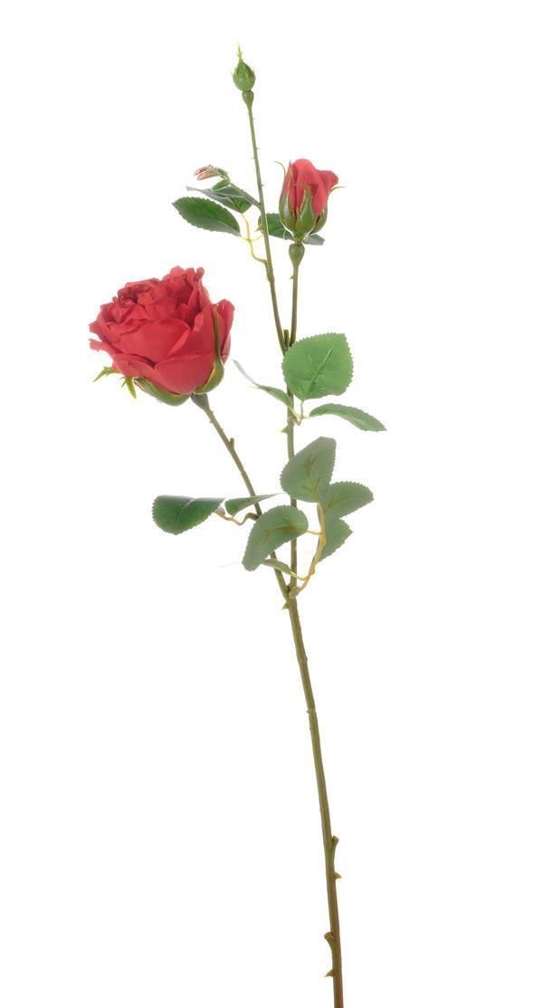 ENGLISH ROSE W/1 FLR & 2 BUDS RED