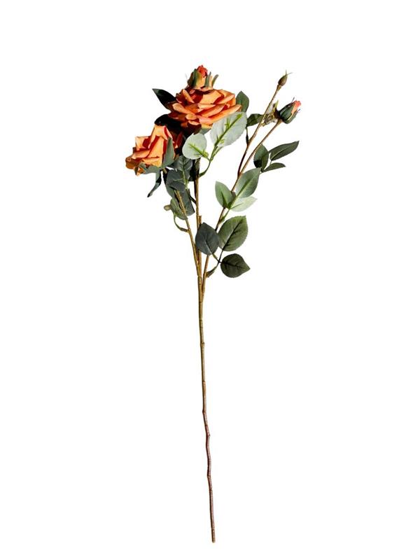 ROSA CAUCA 66CM 2 ROSE E BOCCIOLI ORANGE *1/24/240* EM115/A