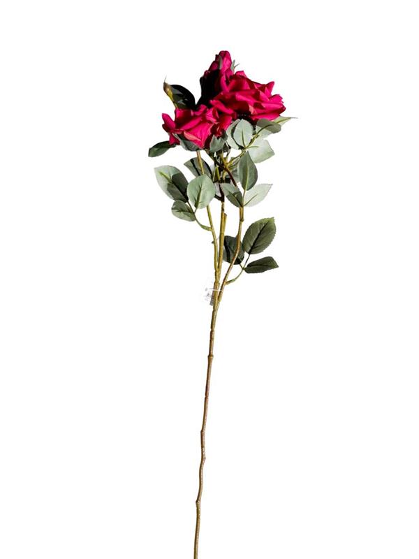ROSA CAUCA 66CM 2 ROSE E BOCCIOLI BORDEAUX *1/24/240* EM115/BX