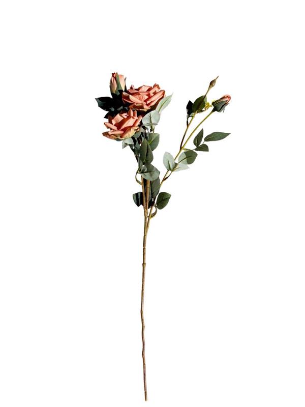 ROSA CAUCA 66CM 2 ROSE E BOCCIOLI CAFFE *1/24/240* EM115/CF