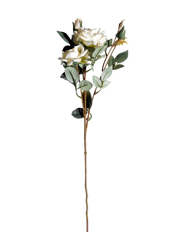 ROSA CAUCA 66CM 2 ROSE E BOCCIOLI ECRU *1/24/240* EM115/E
