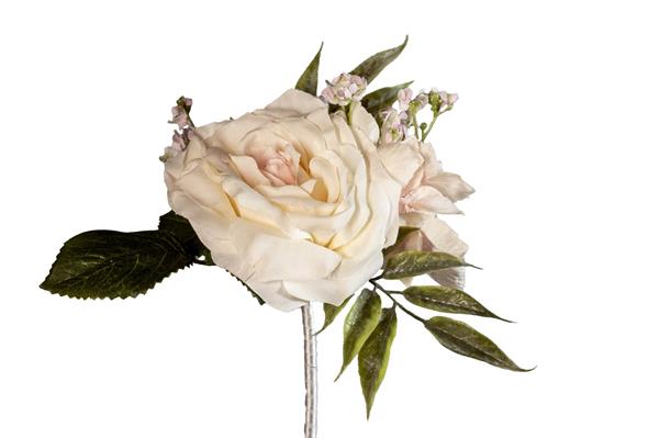 15CM WEDDING PICK W/GARDEN ROSE & HYDRANGEA LT PINK *1/24*