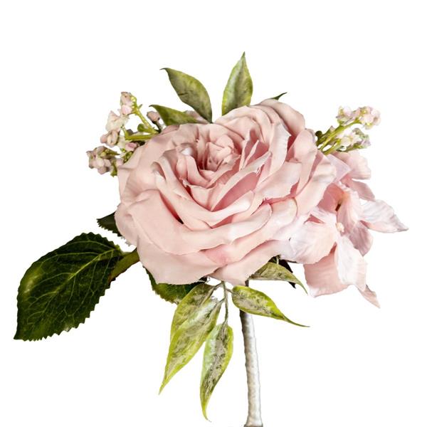 15CM WEDDING PICK W/GARDEN ROSE & HYDRANGEA LILAC *1/24*