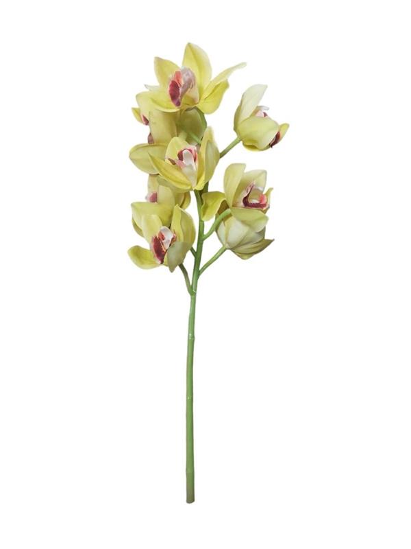 58CM REAL TOUCH CYMBIDIUM SPRAY X10 W/2 DETAC FL. LT GREEN
