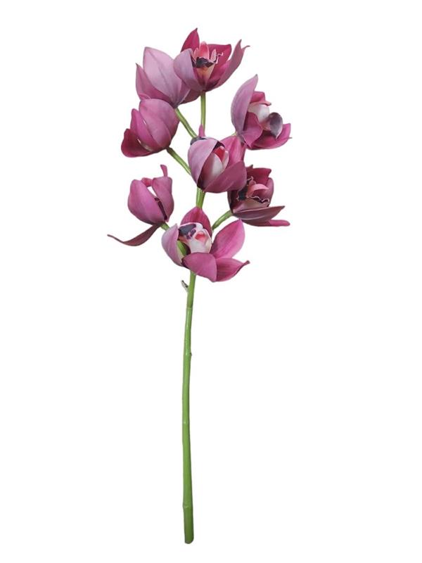 58CM REAL TOUCH CYMBIDIUM SPRAY X10 W/2 DETAC FL. BURGUNDY