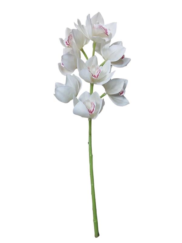 58CM REAL TOUCH CYMBIDIUM SPRAY X10 W/2 DETAC FL. WHITE
