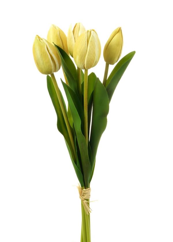 40CM TULIPS BOUQUETS X5 YELLOW