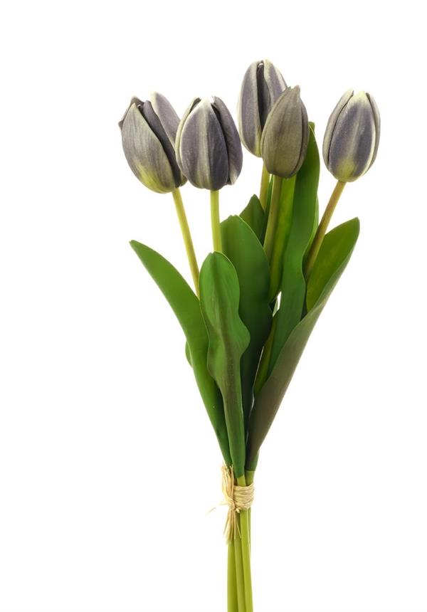 40CM TULIPS BOUQUETS X5 BLUE