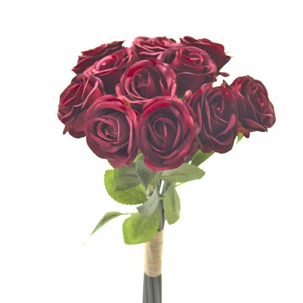 ROSE BUNCH X 12 - L.45 CM *1/12/96/480* RED (EM08/R)