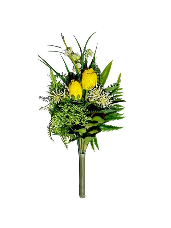 MAZZO FRONT.TULIP/PIANTE GRASSE YELLOW/CREAM