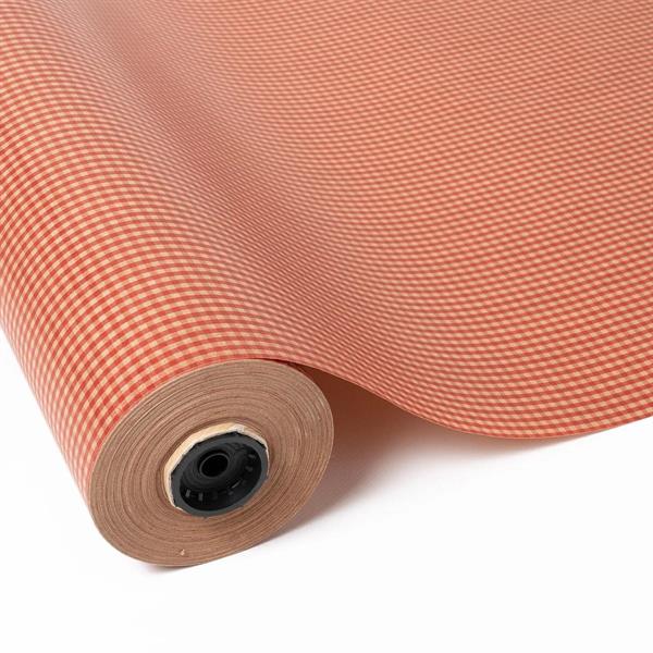 BOBINA CARTA 70 CM X 50 MT. - AVANA QUADRI ROSSI **1/6**