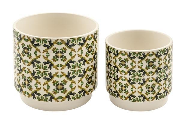 S/2 VASO CER.MAIOLICA H.9,9XD10-H.12,3XD12,5 CM *1/6/24* (ML-16)