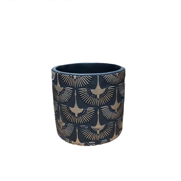 CASPO' NERO C/DECORI ART ORO D14 x H13 *1/12* (67747BM)