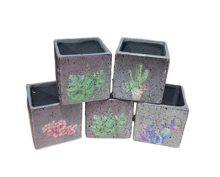 VASETTO SQUARE POT 7,5 X 7,5 X H.7,5 CM COLORI ASSORTITI