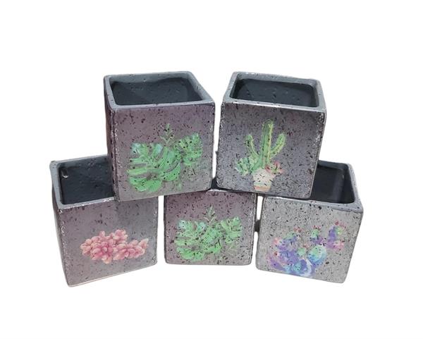 VASETTO SQUARE POT 7,5 X 7,5 X H.7,5 CM COLORI ASSORTITI