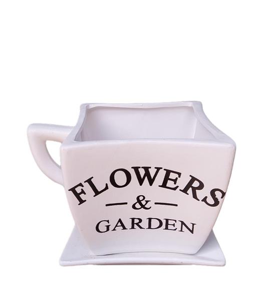 TAZZA QUADRA PICCOLA 12 X 12 X H 12 CM BIANCA
