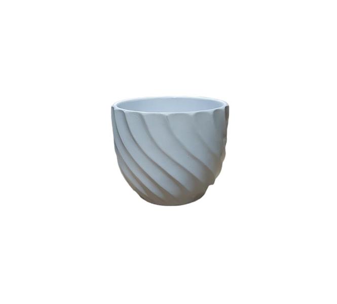 VASETTO BASSO CERAMICA D.14XH11.5 CM BIANCO *1/6*