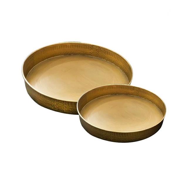S/2 VASSOI TONDI D.33.5XH6 - D.39XH6 CM ORO (AR0233.38)