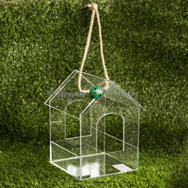 FLOWER BOX HOUSE SHAPE ACRYLIC