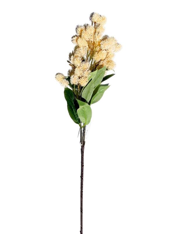 PLASTIC GLOBE THISTLE SPRAY X3 W/FA LIGHT SALMON (80-364425)