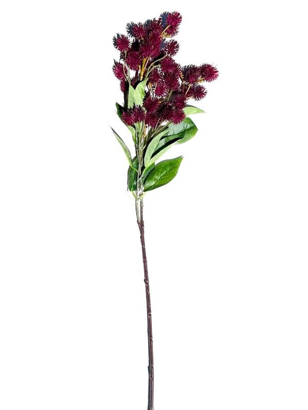 PLASTIC GLOBE THISTLE SPRAY X3 W/FA WINE (80-364395)