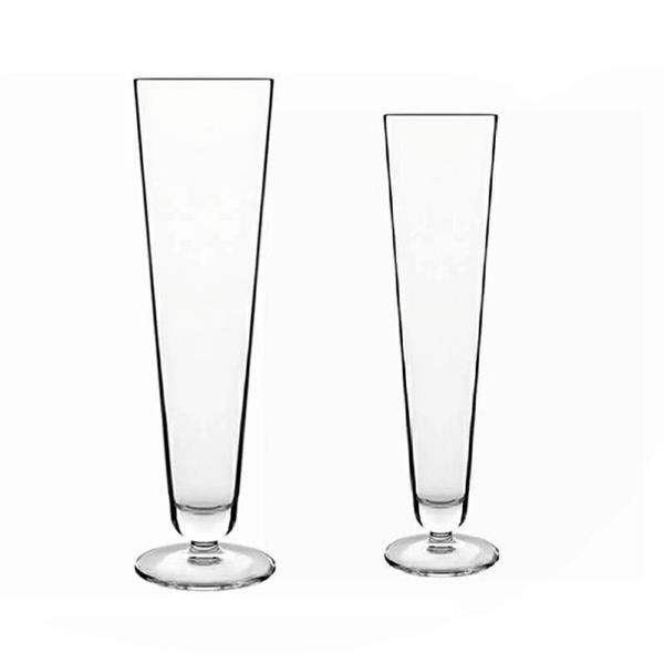 VASO CONO IN VETRO CON PIEDE HOT CUT