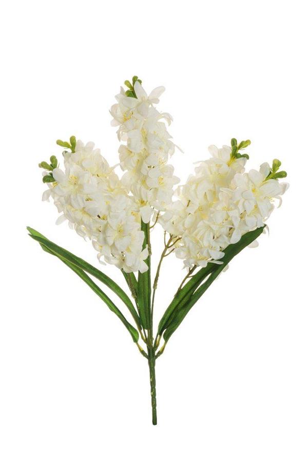 HYACINTH BUSH X5 W/6 LVS, 54 CM WHITE 80-450708