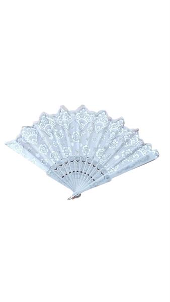 VENTAGLIO BIANCO GLITTER ARGENTO  ASSORTITI. CM.27  PZ.1