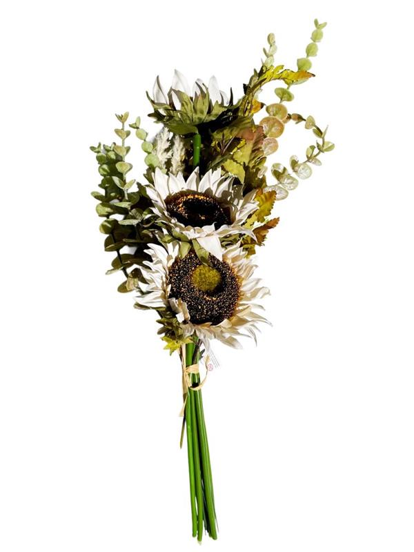 MAZZO GIRASOLI 3 TESTE H.55 CM CREAM *1/12/96*