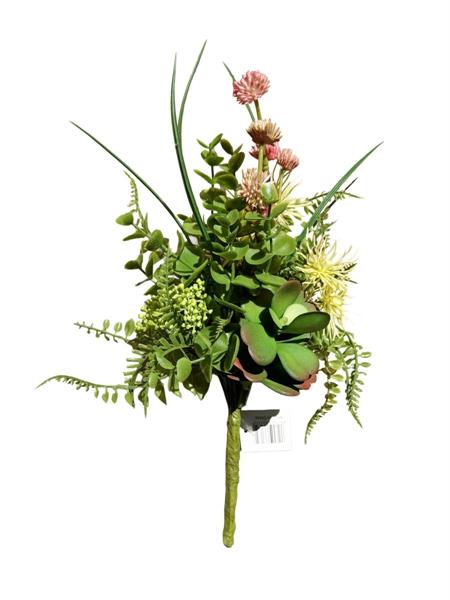 PLASTIC SUCCULENT, EUCALIPTUS, THIS GREEN PINK CREAM