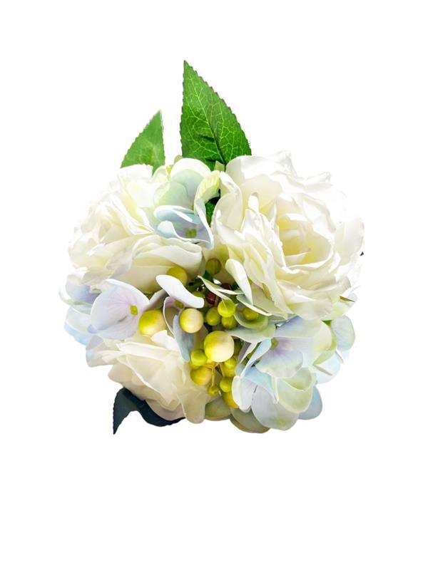 3D ROSE-HYDRANGEA-BERRY BQT X7 **BOX 12** WHITE (92672)